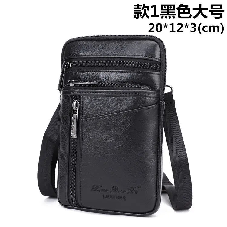 Men S Crossbody Bag Real Leather Belt Mobile Phone Waist Cowhide Shoulder 7
