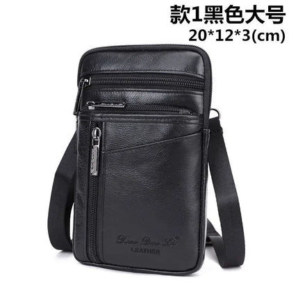 Men S Crossbody Bag Real Leather Belt Mobile Phone Waist Cowhide Shoulder 7