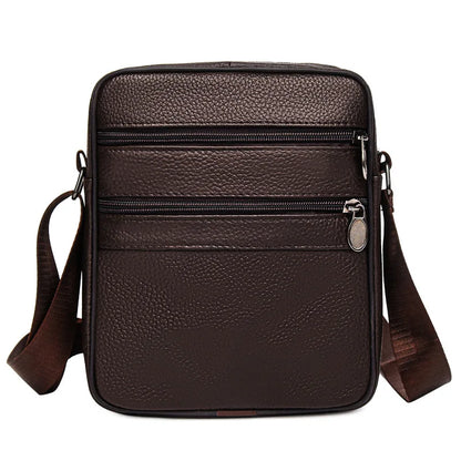 Real Leather Men S Cross-Body Bag Casual All Shoulder Cowhide Backpack Large Capacity Mobile Phone