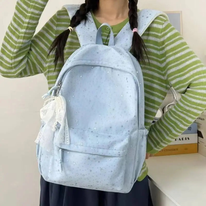 Y2K Star Print Backpack – Large Capacity School & Travel Bag
