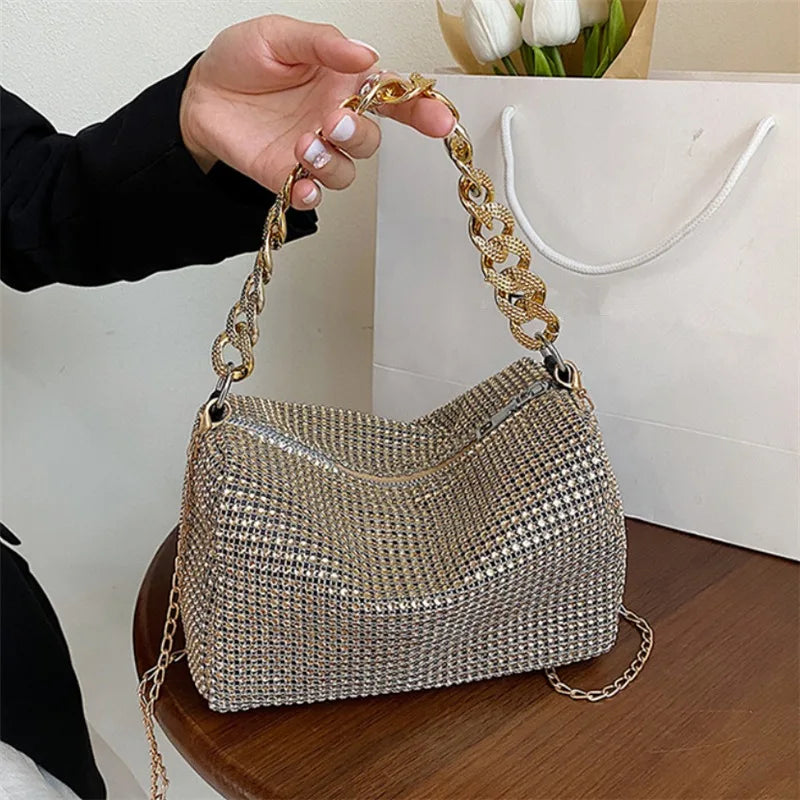 Rhinestone Chain Bag – Women's Glam Shoulder & Crossbody