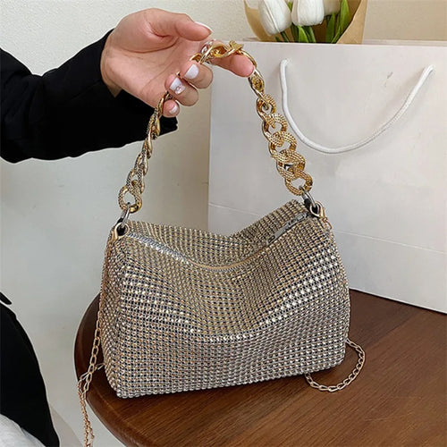 Rhinestone Chain Bag – Women's Glam Shoulder & Crossbody
