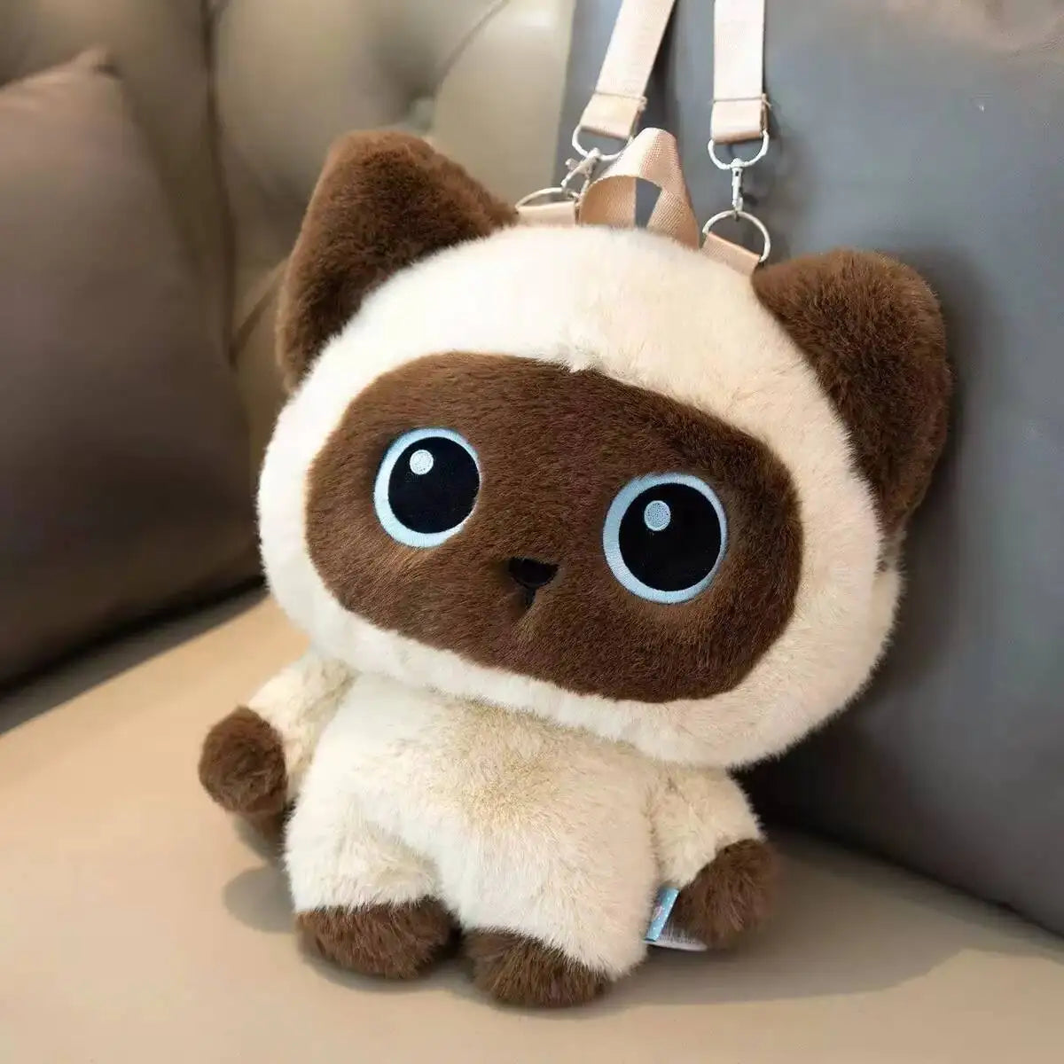 Kawaii Cat Plush Backpack – Cute Stuffed Kitten Shoulder Bag