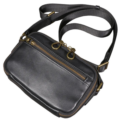 Men S Leather Shoulder Bag Cross Body Youth Large Capacity Mobile Phone Storage Crossbody