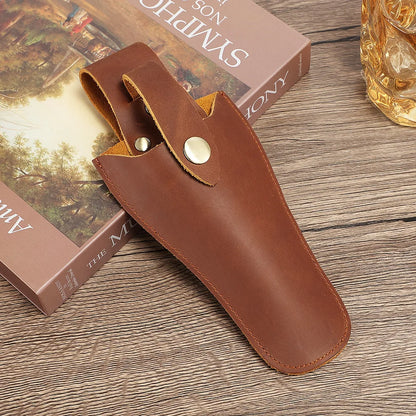 Protective Leather Case Top Layer Cowhide Garden Branch Shears Waist Bag
