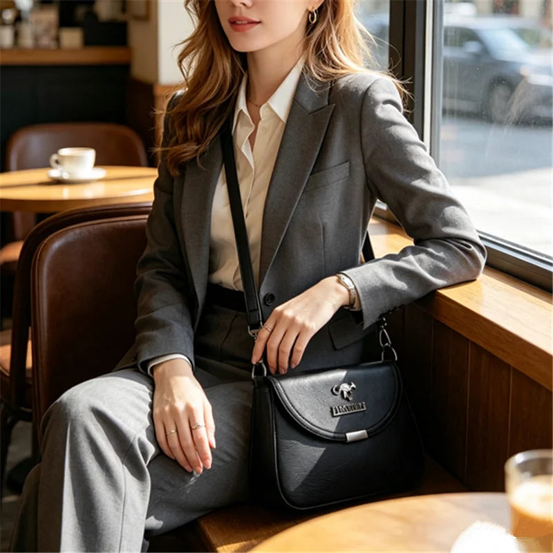 Small Crossbody Bag for Women – Retro PU Leather Flap Purse