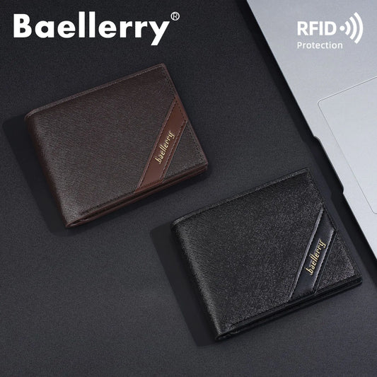 Anti-Magnetic Theft Brush Men S Advanced Rfid Short Coin Zipper Business Wallet