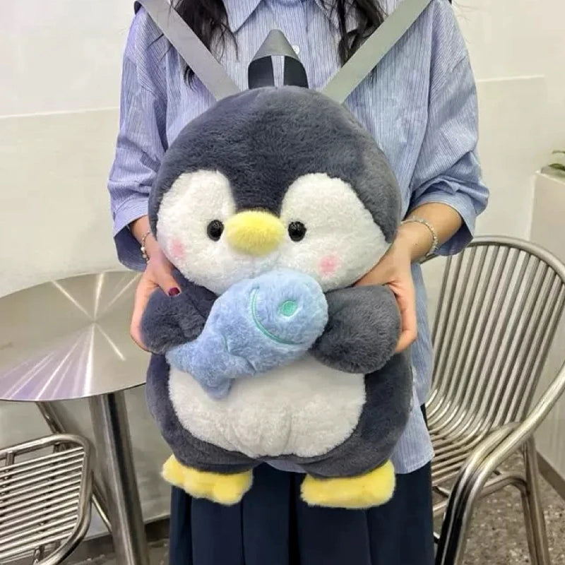 Cute Plush Penguin Backpack for Women & Girls