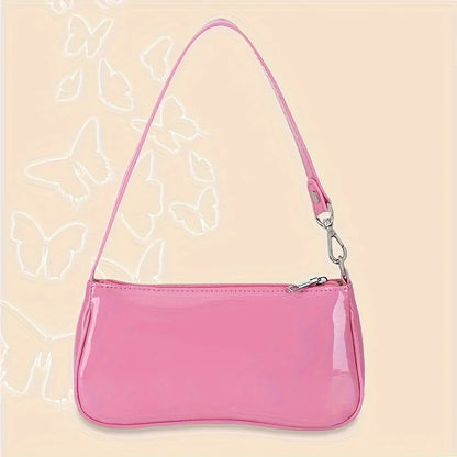 Patent Leather Underarm Bag – Minimalist Small Shoulder Purse