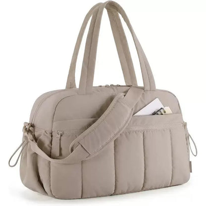 Quilted Duffle Bag for Women – Gym Tote with Crossbody Strap