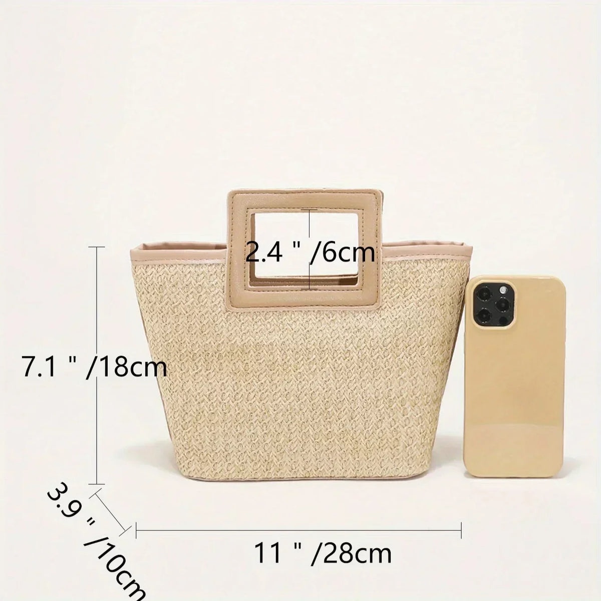 Straw Woven Tote Bag – Retro Summer Handbag for Women