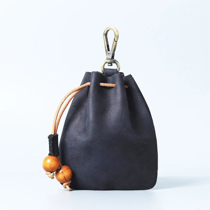 Handmade Leather Coin Purse Cowhide Simple Rope Ladies Key Bag Crazy Horse Fanny Pack Men S Small