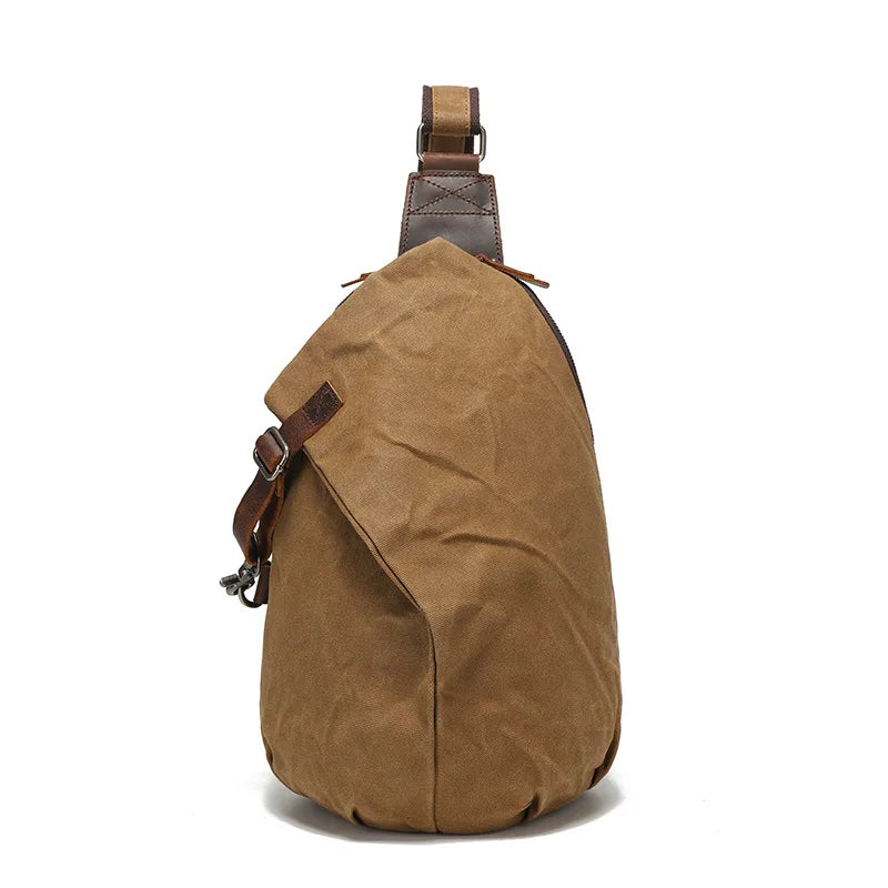 Waxy Canvas Chest Bag Reduce Load Waterproof Mobile Phone Storage Large Capacity Men S Travel