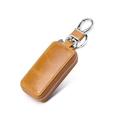 Genuine Leather Car Key Bag Retro Waist Hang Men S Top-Grain Cowhide Car Key Bag