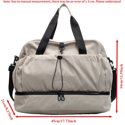 Large Travel Bag - Spacious Lightweight Durable Adjustable Strap Pockets Perfect Travel Commute
