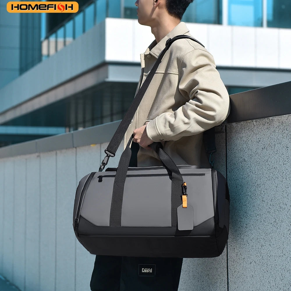 Homefish Large Capacity Travel Duffel Bag - Durable Oxford Cloth Spacious Stylish Overnight Sports