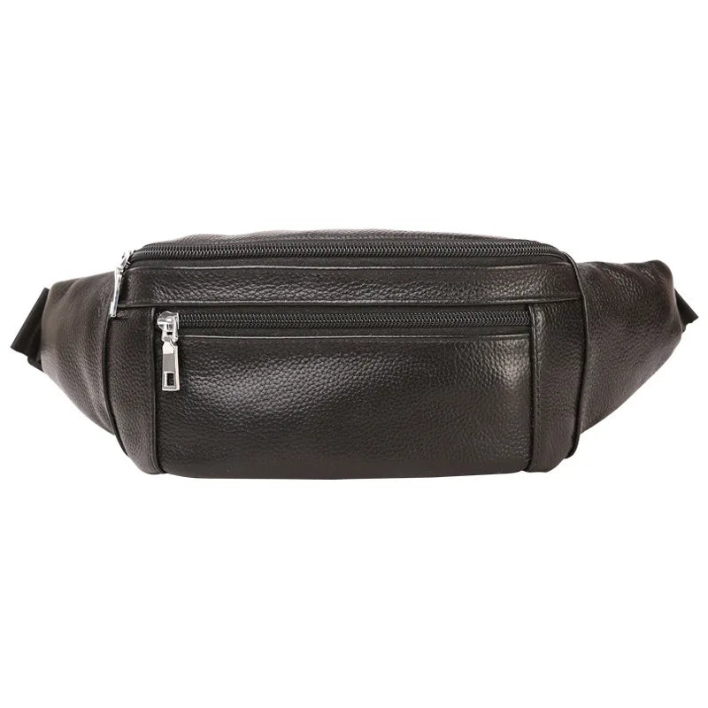 Men S Body Crossbody Bag Head Layer Cowhine Commuting Mobile Phone Storage Large Capacity Chest