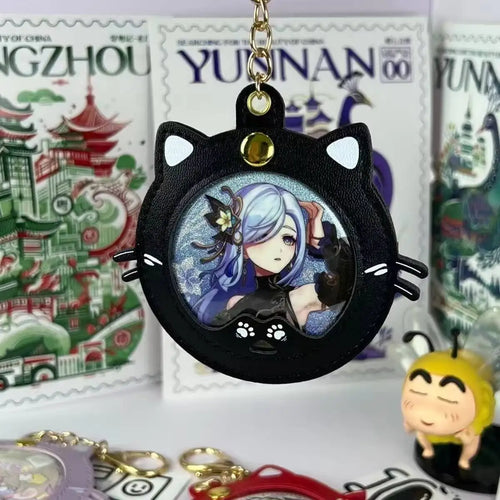 Cat Shape Badge Display Holder – 58mm Pin Protective Cover for Ita Bag
