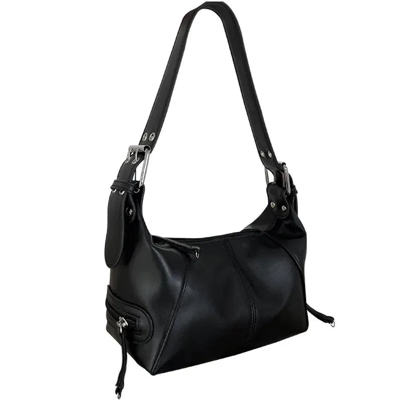 Y2k Style Shoulder Bag Purse Girls Street Wear Women Trendy Motorcycle Handbag Minimalist