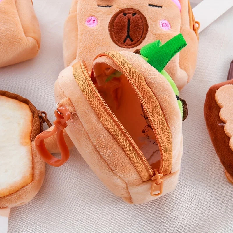 Capybara Plush Coin Purse – Cute Mini Zipper Pouch