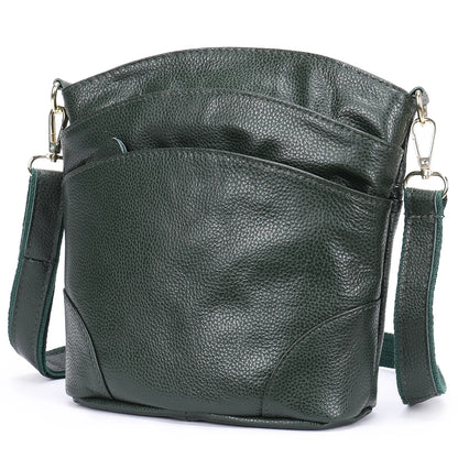 Top-Grain Cowhide Single-Shoulder Bag Bucket Bag Genuine Leather Large-Capacity Single-Shoulder