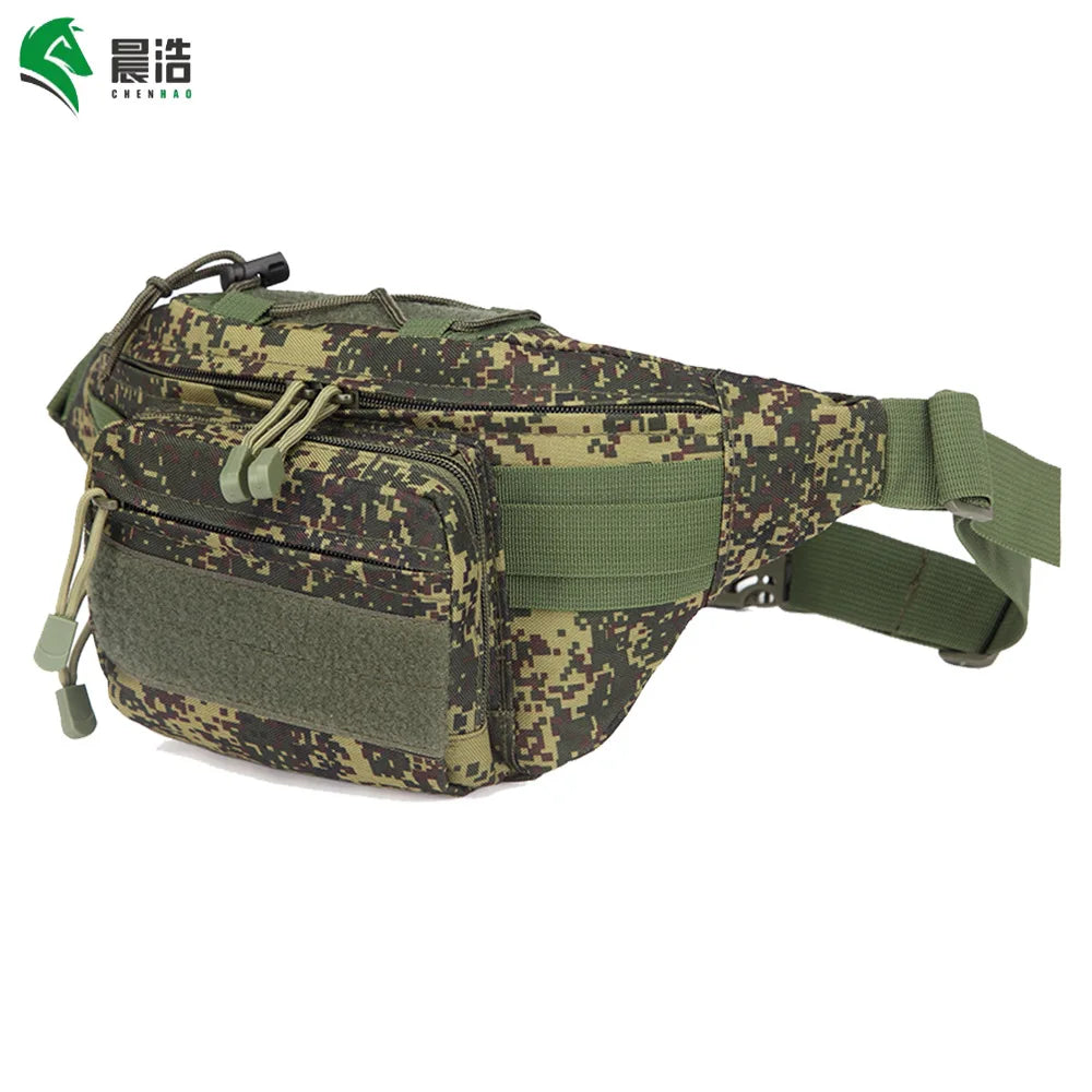 Wear-Resistant Oxford Fabric Outdoor Cycling Camouflage Waist Bag Tactical Chest Large Capacity Men