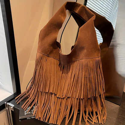 Fringe Tassel Tote Bag – Women's Boho Shoulder Handbag