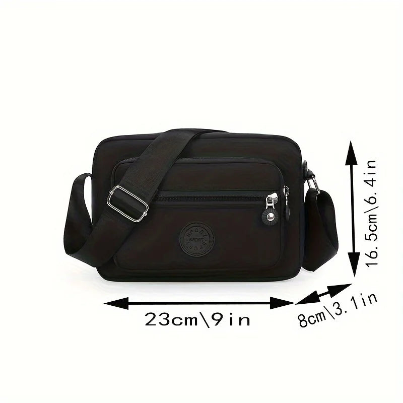 Nylon Crossbody Bag for Women – Lightweight Multi-Pocket Shoulder Bag