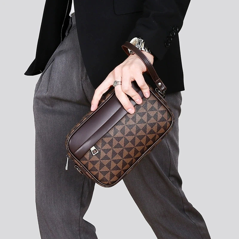 Checkered Square Crossbody Bag for Work & Casual Use