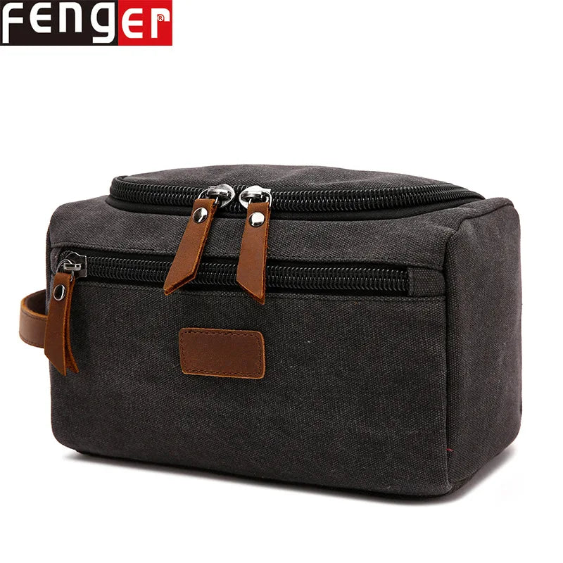 Large-Capacity Multi-Functional Cosmetic Bag Canvas Wear-Resistant Zipper Cosmetic Bag
