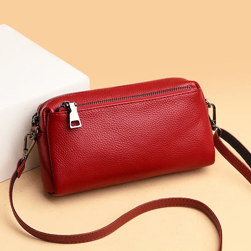 Leather Women Casual Shoulder Cross-Body Bag Head Layer Cowhide Handbag