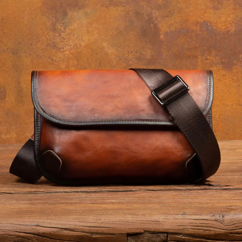 Leather Shoulder Crossbody Bag Casual Men S Envelope Vintage Head Layer Cowhide Large Capacity