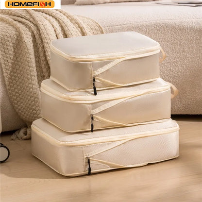 Set Travel Compressible Packing Multifunction Storage Bag Waterproof Suitcase Portable Luggage