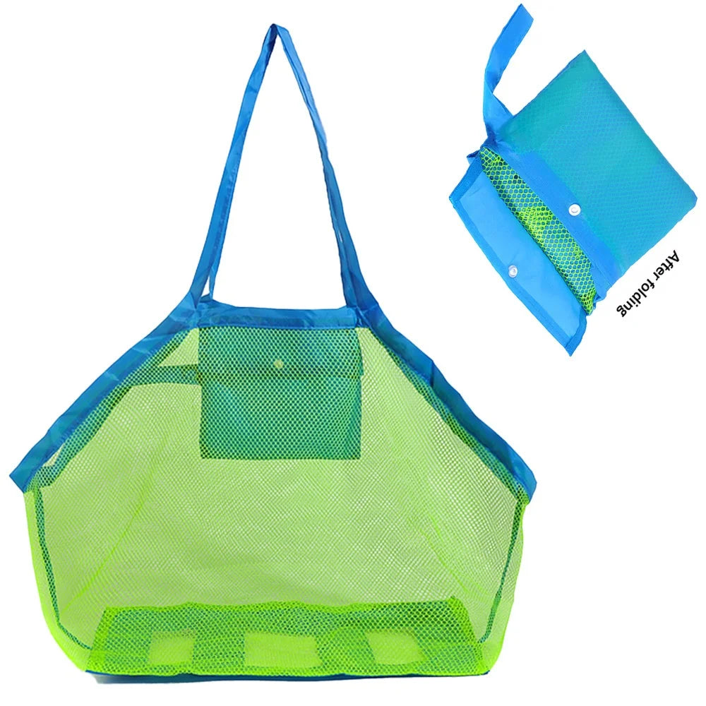 Homefish Kids Sand Away Portable Mesh Storage Bag Large Beach Tote Swimming Bath Toys Towels Outdoor