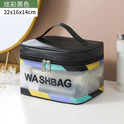 Waterproof Makeup Bag Portable Large Capacity Transparent Colorful Toiletries Travel Cosmetics