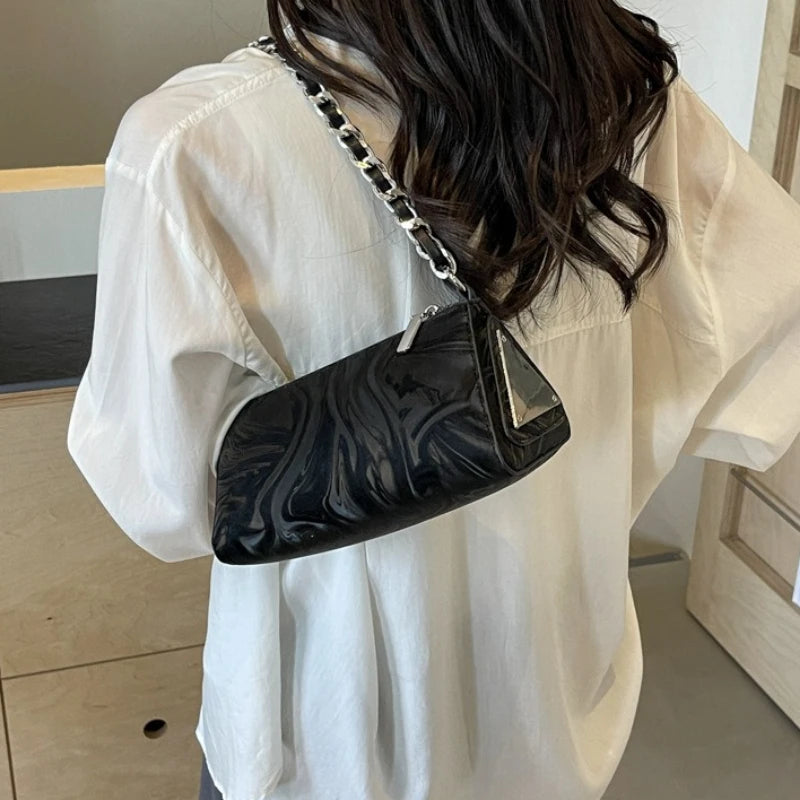 Chain Strap Crossbody Bag – Triangle Shoulder Purse