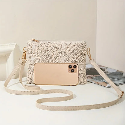 Crochet Crossbody Bag – Mini Hollow Weave Wrist & Shoulder Purse