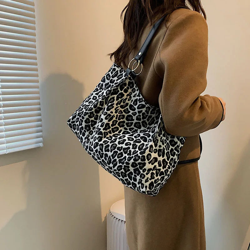 Leopard Print Handbag – Large Capacity Women's Shoulder Tote