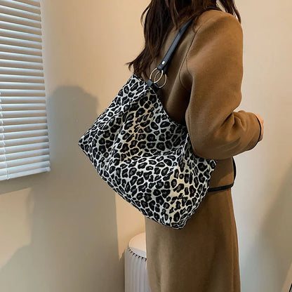 Leopard Print Handbag – Large Capacity Women's Shoulder Tote