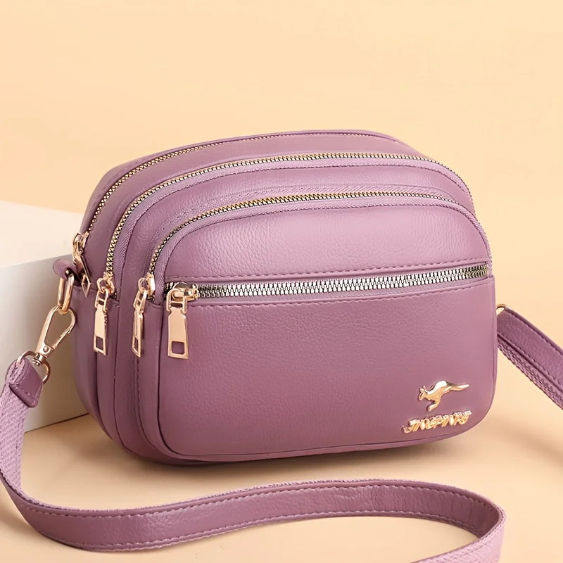 Multi-Layer Crossbody Bag for Women – Leather Shoulder Purse