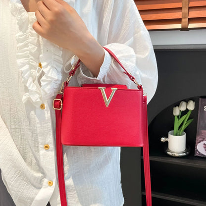 Luxury Women S Tote Bag Chic V Shaped Stylish Pu Leather Bucket Bag Top Cover Handbag Women Shoulder