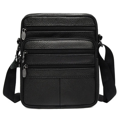 Real Leather Men S Cross-Body Bag Casual All Shoulder Cowhide Backpack Large Capacity Mobile Phone