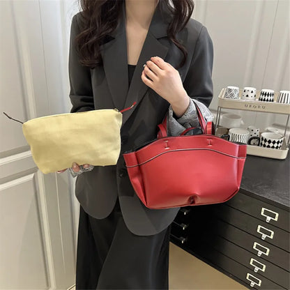Soft Leather Tote Bag – Women's Single Shoulder Handbag