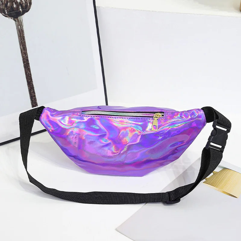 Trendy Personality Women S Waist Bag Laser Cool Lightweight Sport Leisure Female Belt Packs Outings