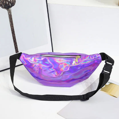 Trendy Personality Women S Waist Bag Laser Cool Lightweight Sport Leisure Female Belt Packs Outings