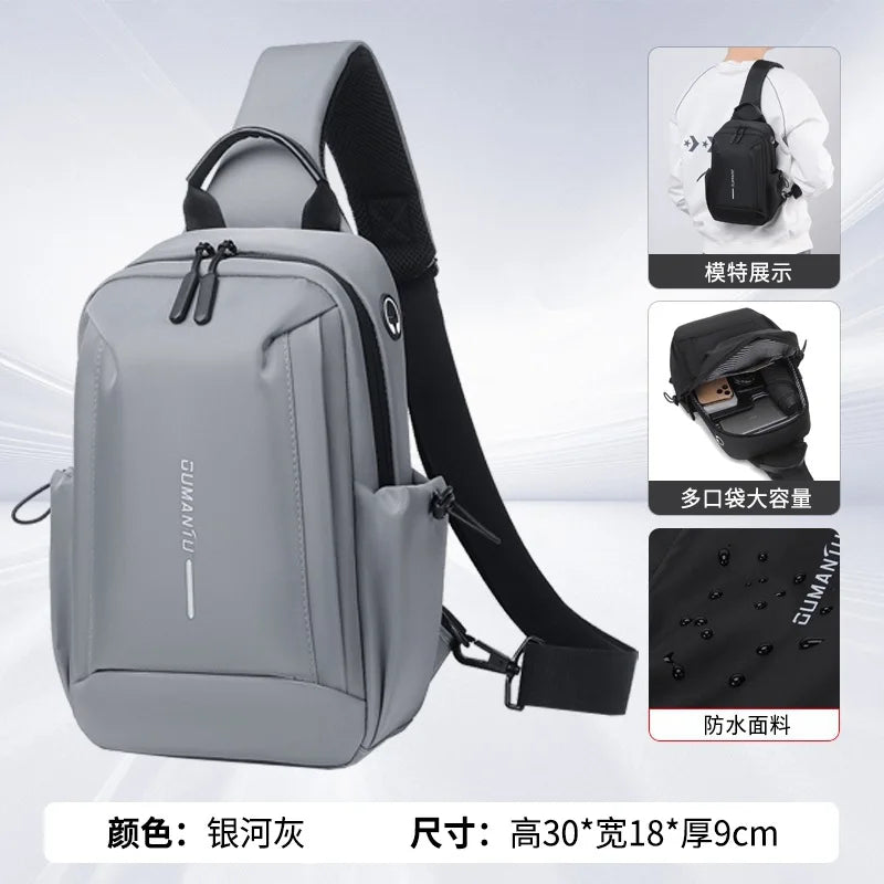 Men S Chest Bag Travel Women Crossbody Multi-Function Large Capacity Shoulder Commuting Light