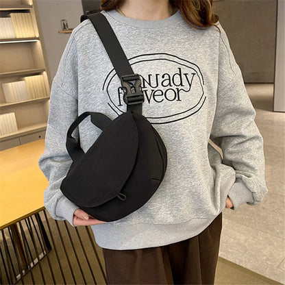 Lightweight Women S Bag Stylish Canvas Cross Bags Nylon Tote Y2k Bag Solid Color Waterproof Shoulder