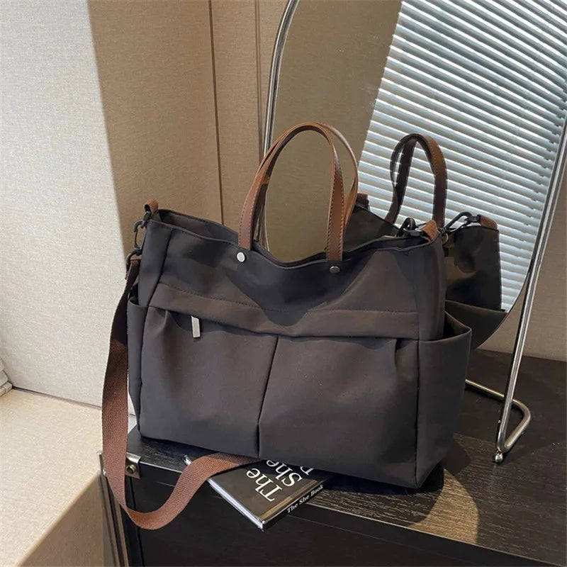 Spacious Nylon Tote Bag Women Stylish Handbag Shoulder Crossbody