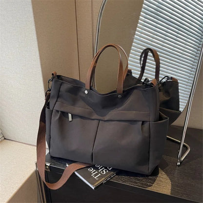 Spacious Nylon Tote Bag Women Stylish Handbag Shoulder Crossbody