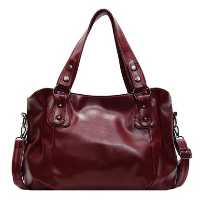 Large Capacity Retro Leather Shoulder Bag for Women